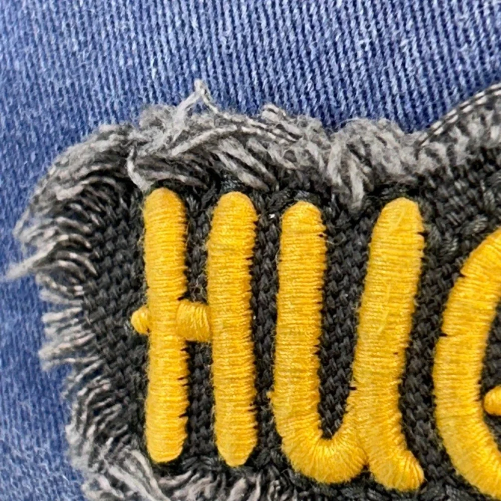 Hug Me Cactus Women Blue KBETHOS Baseball Cap Distressed Denim One Size